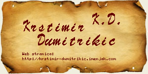 Krstimir Dumitrikić vizit kartica